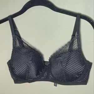 Victoria's Secret Fishnet Overlay Whimsygoth Glam Plunge Push Up Bra, 36D